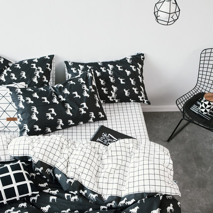 纯棉四件套全棉套件1.5米1.8m双人床上用品被套床单1.2m三件套