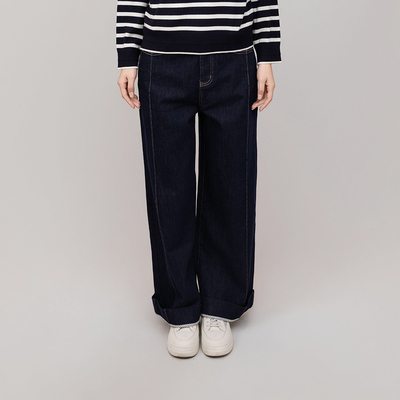 亮樱子LQWH6548欧美风冬季牛仔裤高腰长裤蓝色小脚裤休闲