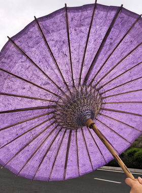 油纸伞浸染紫色手造云龙纸伞古风汉服防雨遮阳中式国风复古非遗伞