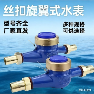 水表家用旋翼式湿式4分6分出租屋专用自来水冷水表丝扣水表国标
