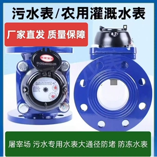 工业排污水专用水表干式可拆水车式大通径河水表屠宰场不怕堵水表