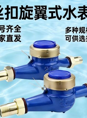 水表家用旋翼式湿式4分6分出租屋专用自来水冷水表丝扣水表国标
