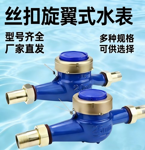 水表家用旋翼式湿式4分6分出租屋专用自来水冷水表丝扣水表国标