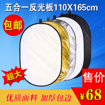 天锐110*165cm摄影椭圆形五合一反光板可折叠摄影棚人像拍摄补光