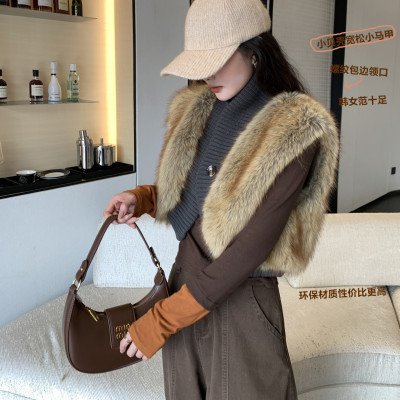 韩版仿狐狸毛皮草马甲女短款显瘦加棉冬季保暖超好看贝壳小马夹