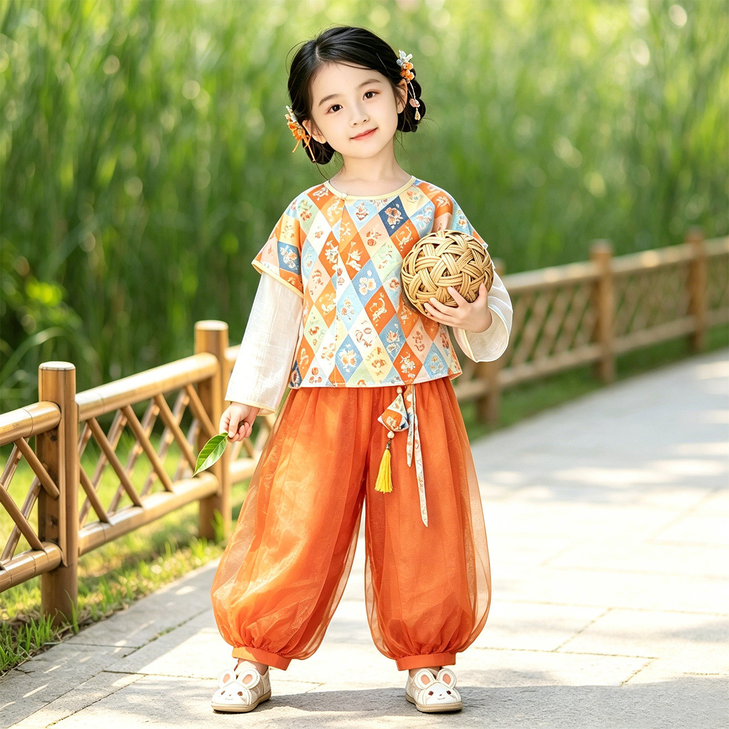 中秋汉服女童2026新款儿童国风男童新中式裤子套装小女孩古风唐装