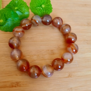 天然无优化原色红玛瑙橘红玛瑙手串转运珠本命年新年礼物14直径