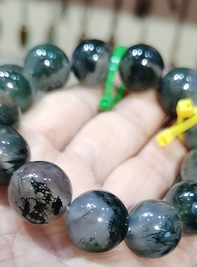 13年老店天然水草玛瑙手链16-18手串冰透水润幸运石男女生日礼物