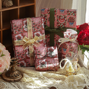 礼物包装纸高级感情人节新婚结婚玫瑰深情礼品纸大尺寸打包纸材料包书纸礼盒的彩纸玩具零食糖果牛皮纸教师节