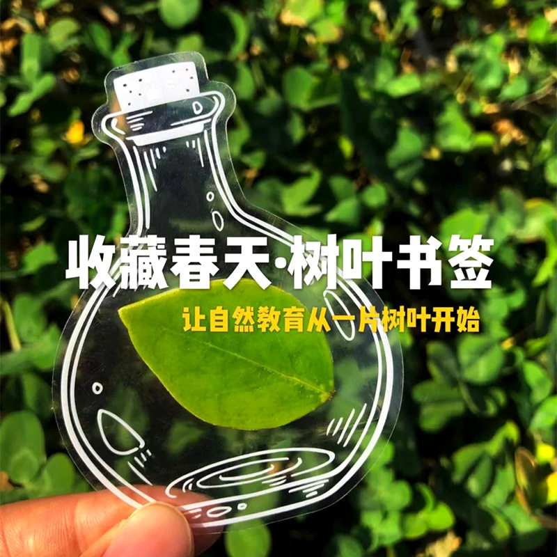 干花书签标本塑封膜瓶子里的冬天收集童年枫叶手工diy材料透明树叶粘贴画玻璃制作幼儿园小学生儿童创意贴纸
