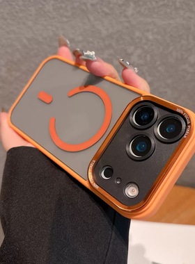 适用苹果17promax手机壳新款16plus透明黑magsafe硅胶iphone15高级感磁吸圈13pro保护11男12女镜头全包防摔14