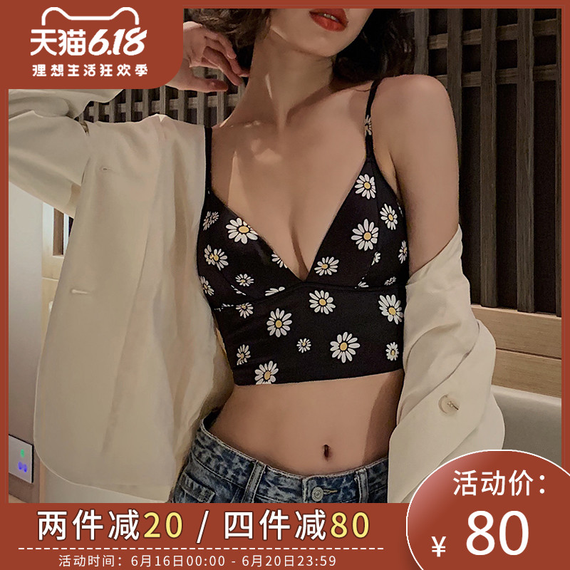 祺蕾法式内衣女夏季薄款无钢圈性感背心式文胸一体式吊带外穿bar