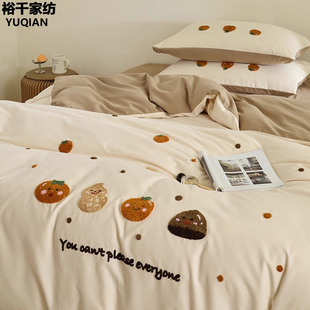 冬季a类母婴级纯棉四件套加厚100全棉保暖床品2025新款磨毛床笠款