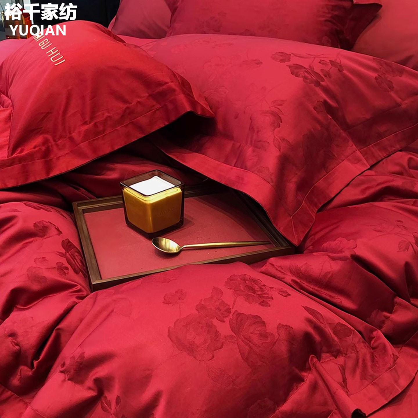 高端A类母婴级纯棉四件套100全棉2025秋冬新款主卧室红色结婚被套