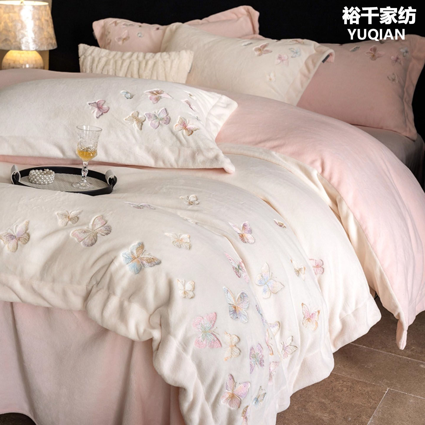 轻奢高端牛奶绒四件套冬季保暖床上用品2026新款双面珊瑚绒床笠款