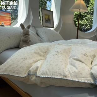 A类母婴级小清新纯棉四件套100全棉床品轻奢高级感主卧室床单被套