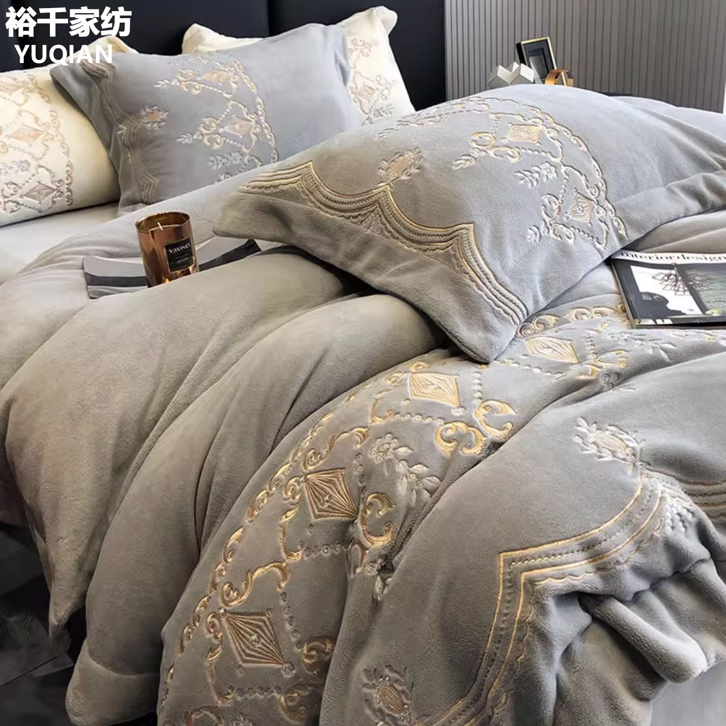 轻奢高级感冬季牛奶绒四件套双面珊瑚绒保暖2026年新款主卧室床品