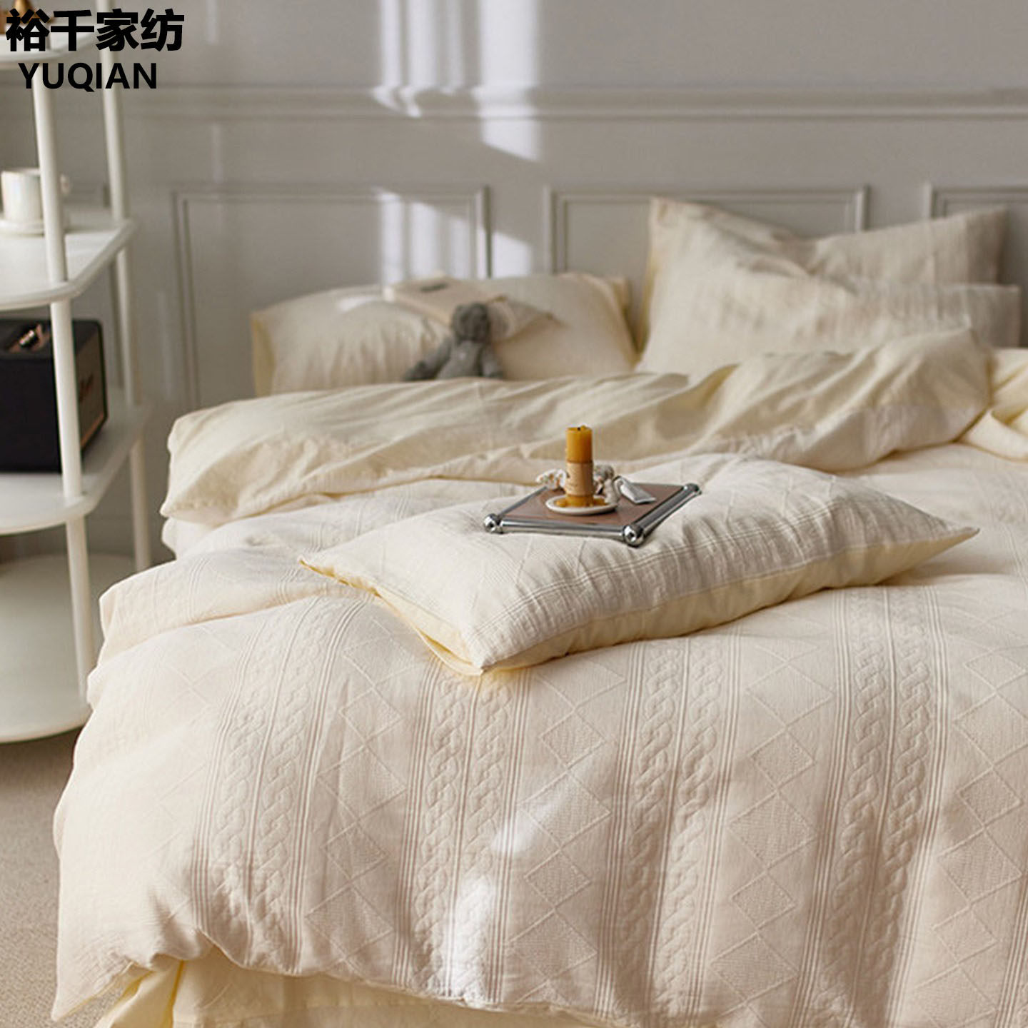 A类冬季全棉四件套加厚100全棉保暖三层纱长绒棉提花被套床单床品,床上用品,床品套件/四件套/多件套,淘宝优惠券,粉丝福利购,淘宝优惠卷