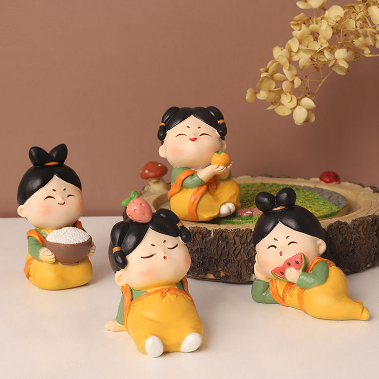中式车载摆件树脂玩偶装饰