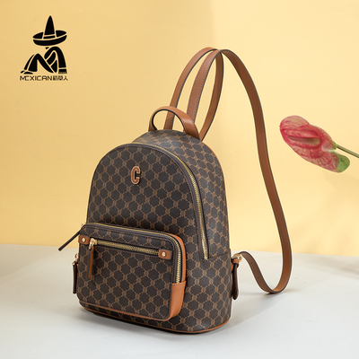 稻草人双肩包女休闲大容量旅行背包2025新款时尚质感高级学生书包