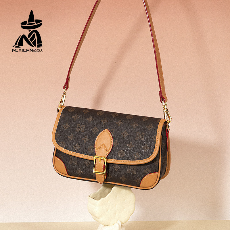 稻草人女包2025新款秋冬高级感老花腋下包单肩斜挎包通勤小方包,箱包皮具/热销女包/男包,小方包,淘宝优惠券,粉丝福利购,淘宝优惠卷