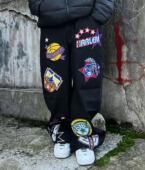 狠货重工刺绣oldschool嘻哈街舞oversize大码 街头厚实 hiphop牛仔