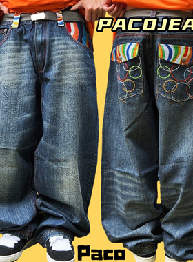 美国带回绝版PACO jeans y2k hiphop宽松嘻哈街头复古街头牛仔裤