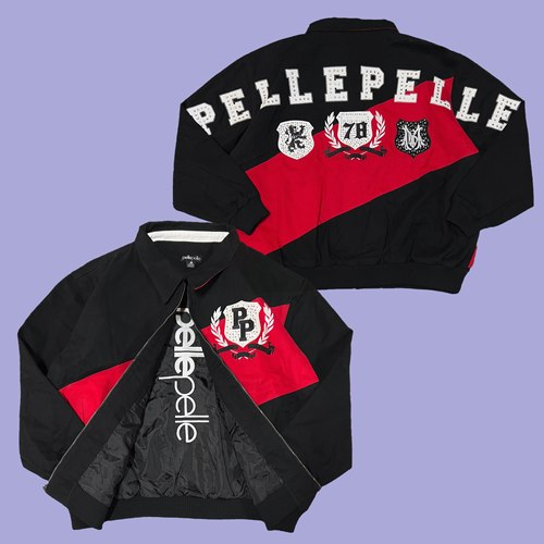 超大码绝版pellepelle美式复古90s重磅重工限量版收藏品夹克外套