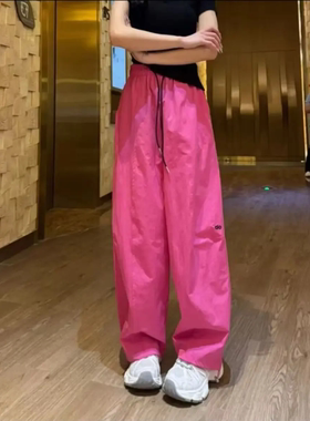 【带抽绳】夏季新款女士高腰休闲弯刀裤女薄款宽松垂感显瘦速干裤