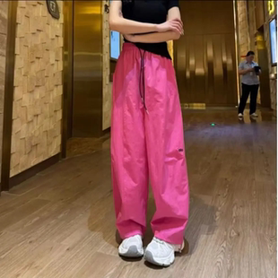 【带抽绳】夏季新款女士高腰休闲弯刀裤女薄款宽松垂感显瘦速干裤
