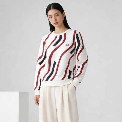 ELL* 女装运动卫衣春秋新款时尚撞色字母刺绣休闲宽松长袖上衣