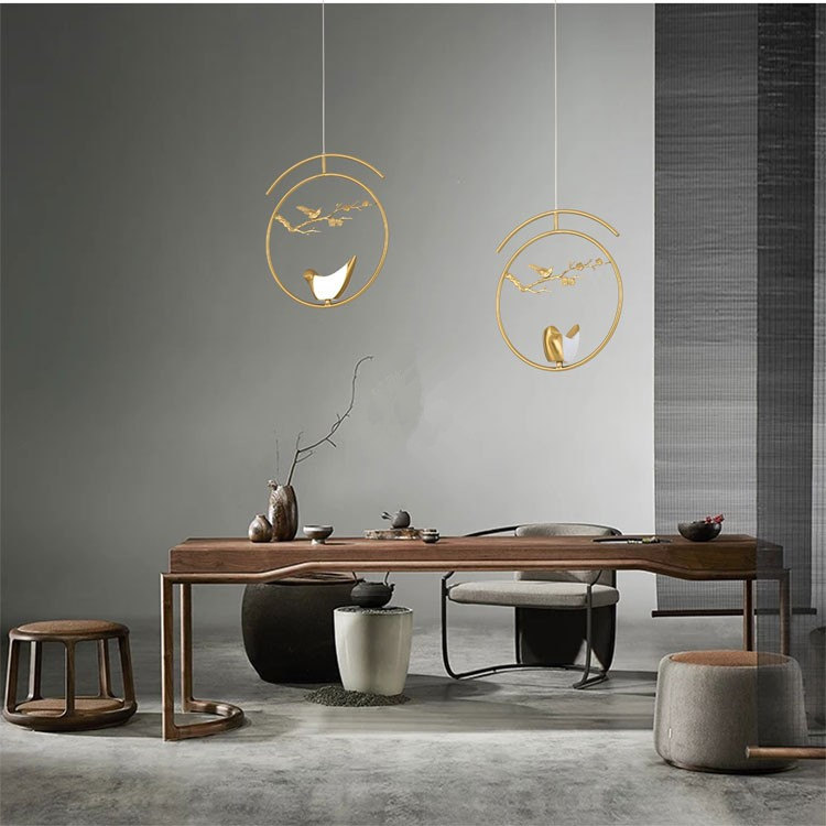 镇新中式禅意极简入户铁艺树枝小鸟别墅会所床头茶室餐厅橱窗吊灯,家装灯饰光源,客厅吊灯,淘宝优惠券,粉丝福利购,淘宝优惠卷