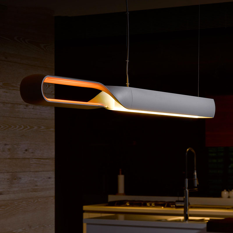 极简北欧简约设计师餐厅吊灯智能控制感应灯创意个性长条餐桌吧台