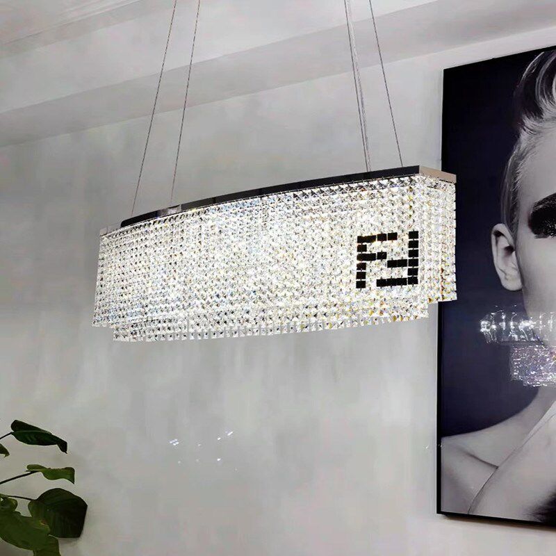 艺术fendi芬迪水晶客厅餐厅吊灯现代轻奢大气书房卧室设计师灯具