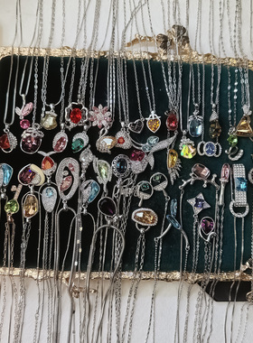 秋冬款欧美风镶钻彩色水晶镀真金短款项链女士气质锁骨链项饰品