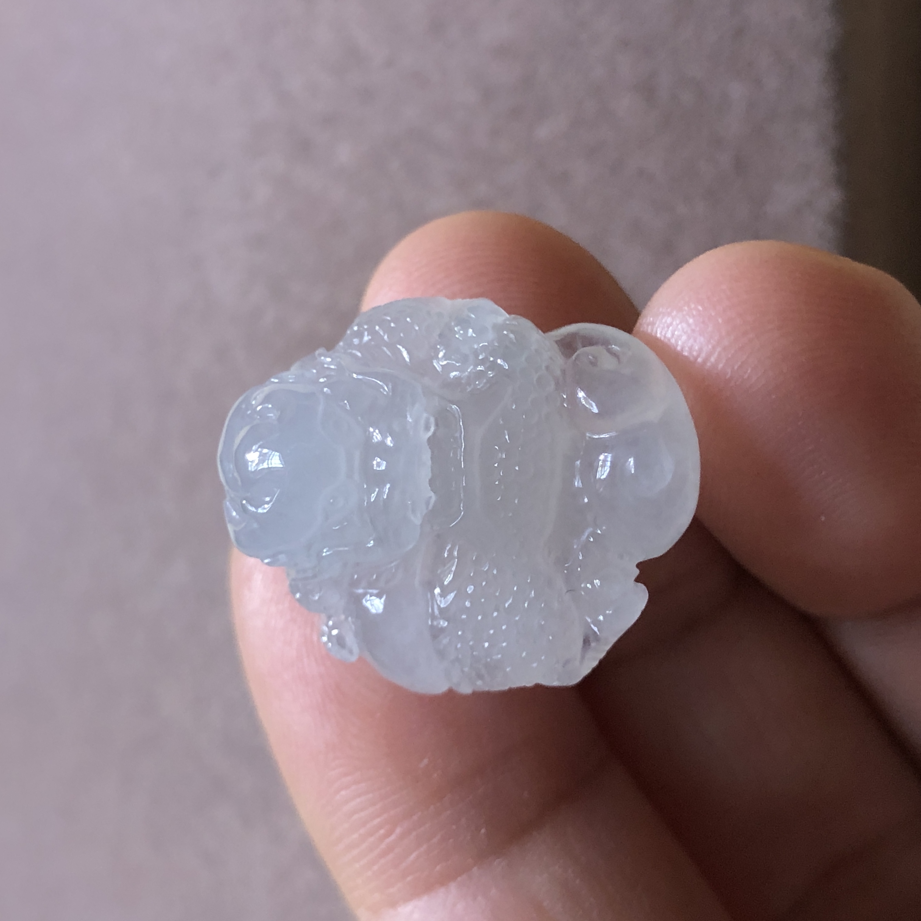 缅甸玉石A货翡翠玉雕玉器文玩老坑料冰种精雕盘龙小挂件吊坠捡漏