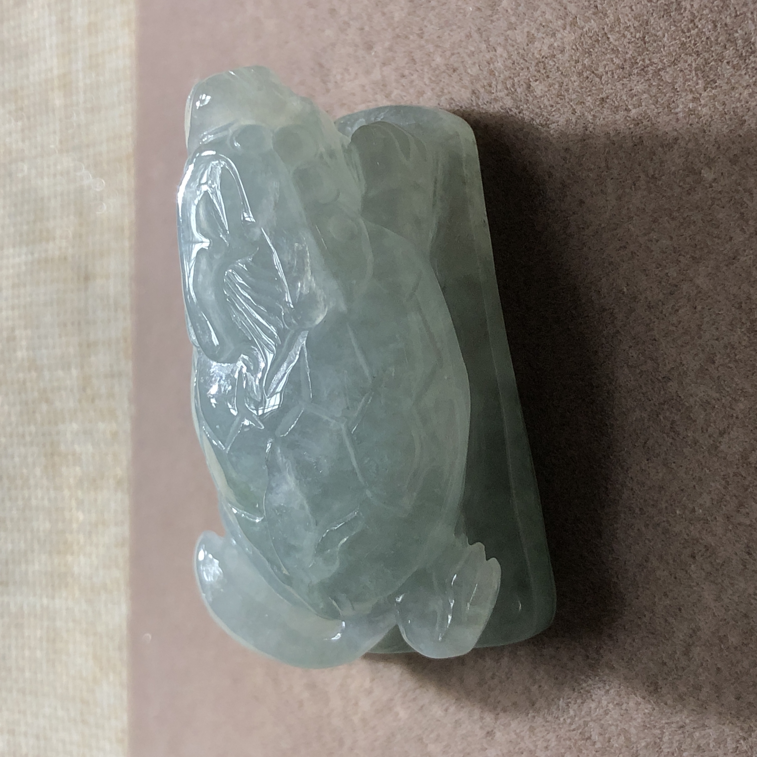 缅甸玉石A货翡翠玉雕玉器文玩冰糯种龙头龟龙龟厚装玉牌挂件吊坠
