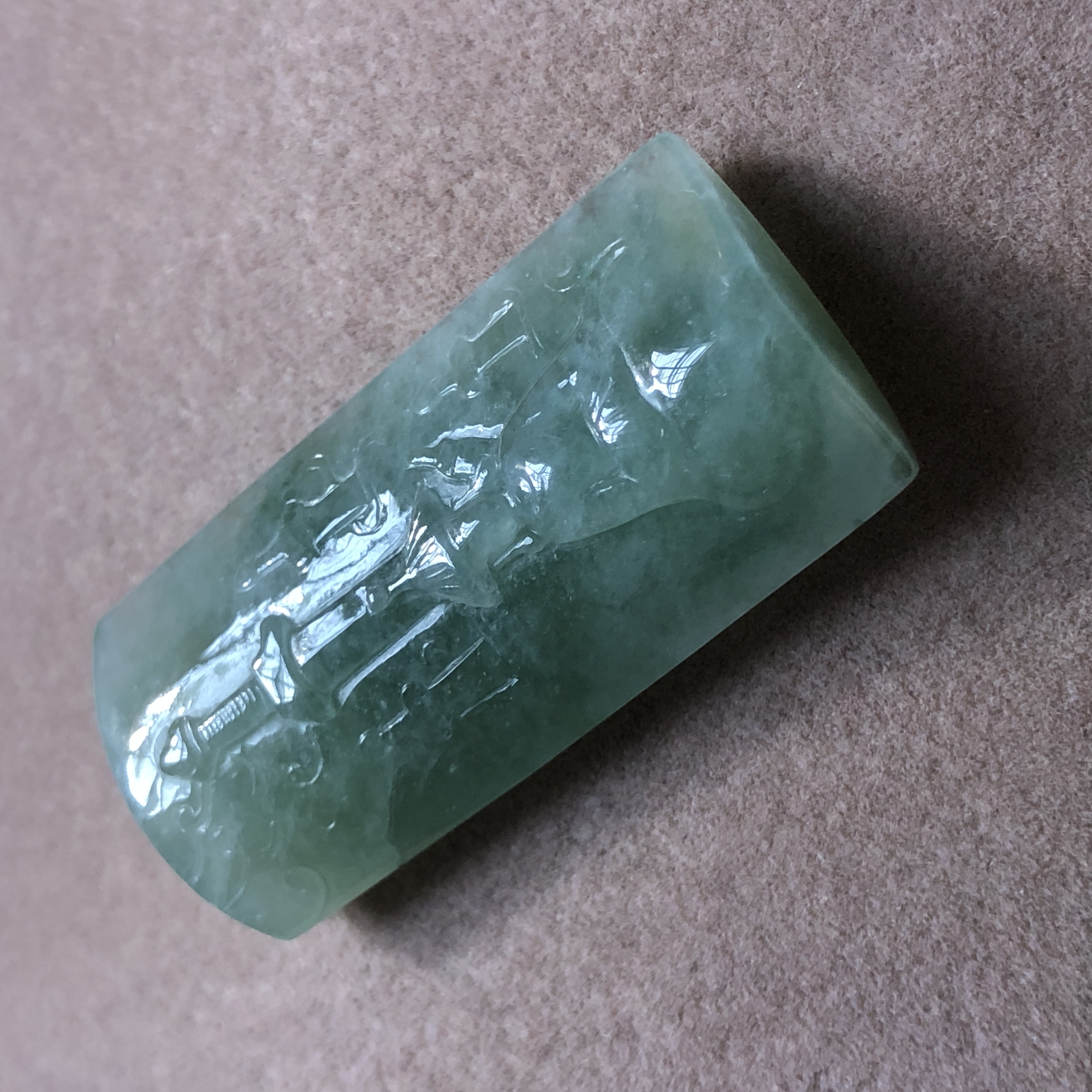 缅甸玉石A货翡翠玉雕玉器文玩冰糯种油绿剑侠特色玉牌挂件吊坠