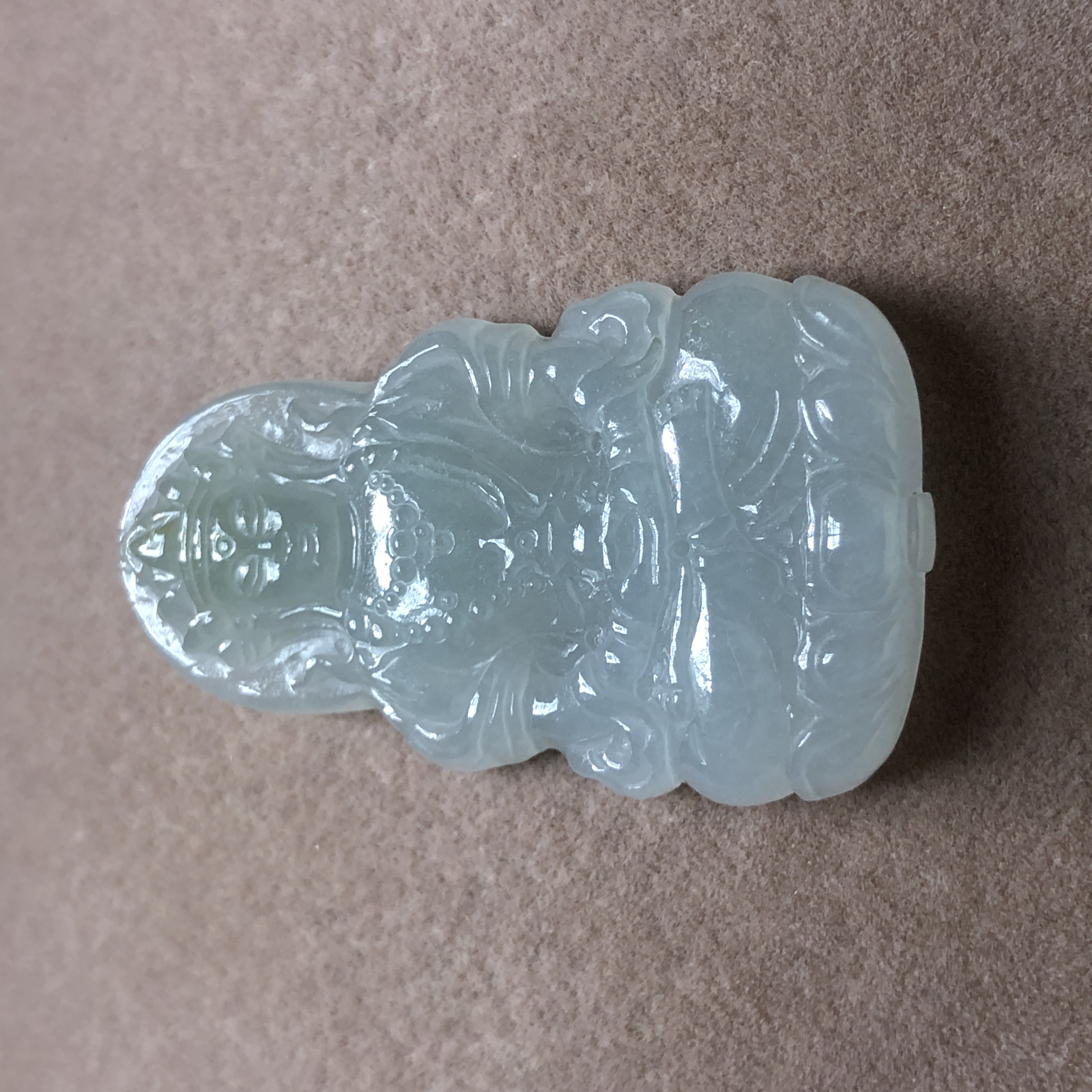 缅甸玉石A货翡翠玉雕玉器文玩老坑料冰糯种度母观音挂件吊坠捡漏