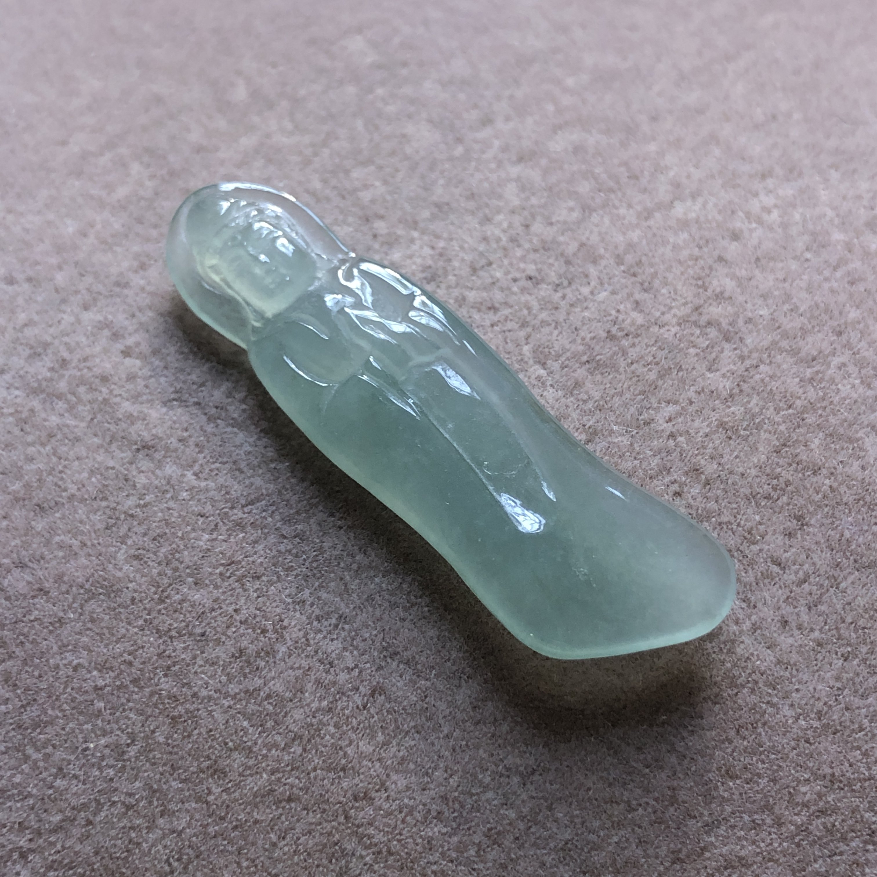 缅甸玉石A货翡翠珠宝玉雕玉器文玩老坑料冰种晴水站观音挂件吊坠