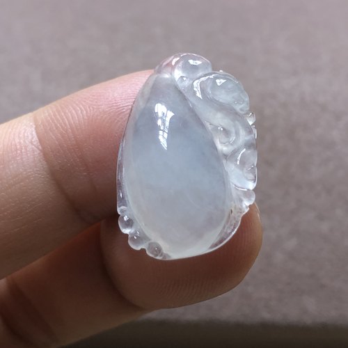 缅甸玉石A货翡翠珠宝玉器文玩老坑料冰种饱满福瓜挂件小吊坠捡漏