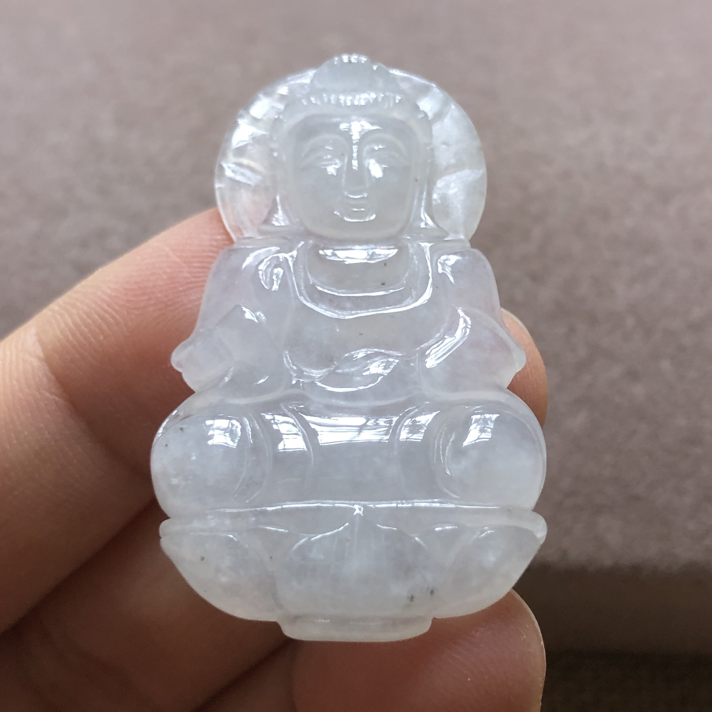 缅甸玉石A货翡翠玉雕玉器文玩老坑料冰种观音挂件吊坠捡漏附证书