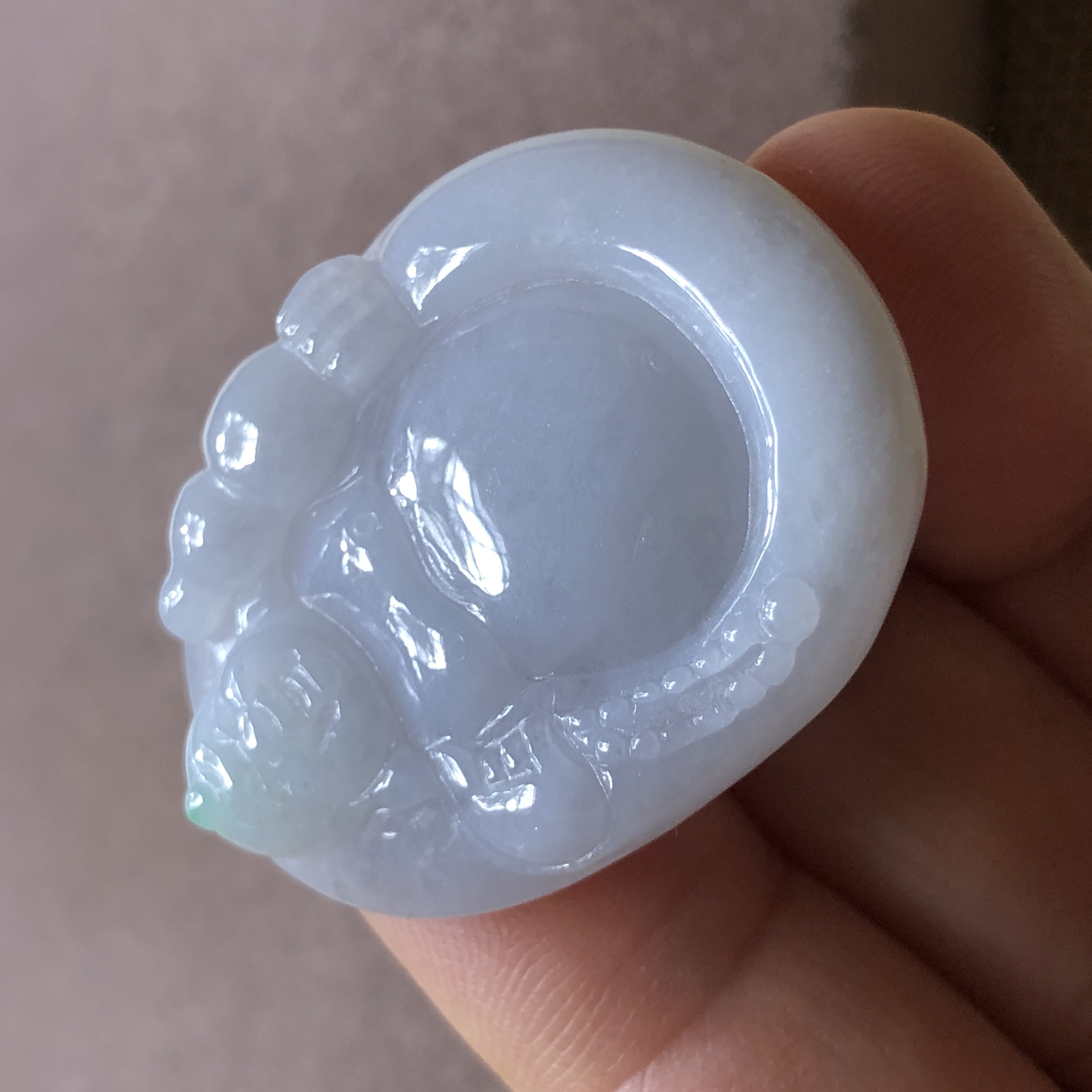 缅甸玉石A货翡翠玉雕玉器文玩飘阳绿巧雕逍遥佛公挂件吊坠捡漏价