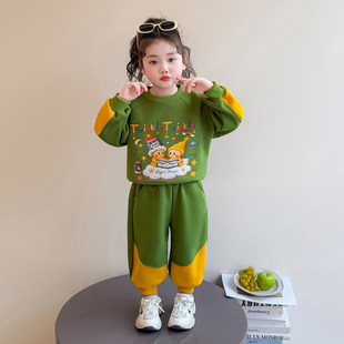 女童韩系高级感穿搭套装春装2026新款洋气时髦儿童卫衣春秋款衣服