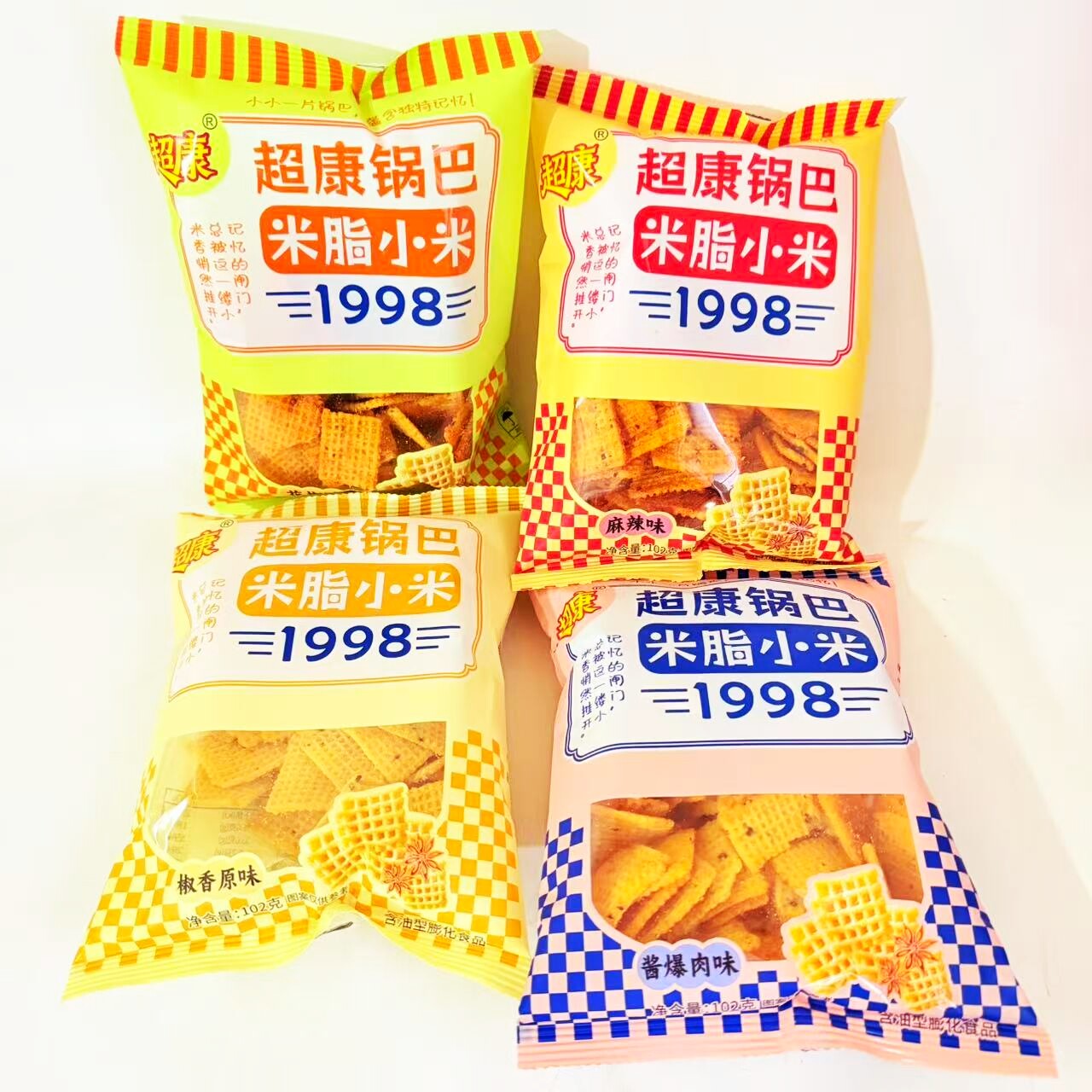 山西超康米脂锅巴102克袋装麻辣花椒酱爆肉椒香原味酥脆解馋零食