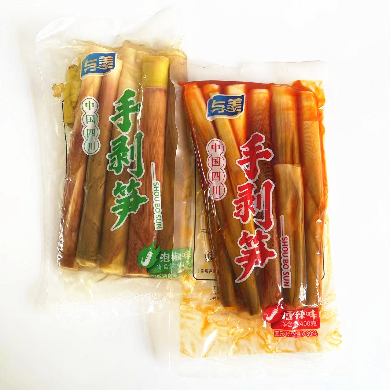 与美手剥笋400克袋装粗笋香辣泡椒即食酱腌泡菜网红零食下酒饭菜