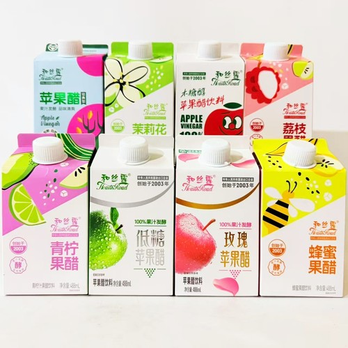 和丝露苹果醋经典茉莉花木糖醇荔枝青柠低糖玫瑰蜂蜜清爽果醋饮料