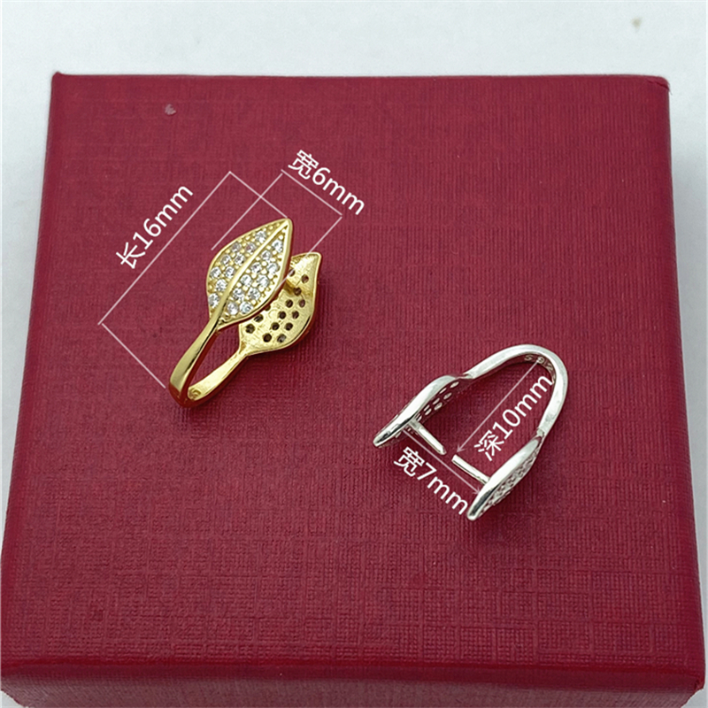 s925纯银叶子吊坠夹扣