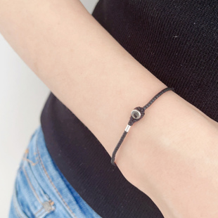 VerGem磨砂质感小众简约极细手链中性S925银百搭手串男女vintage