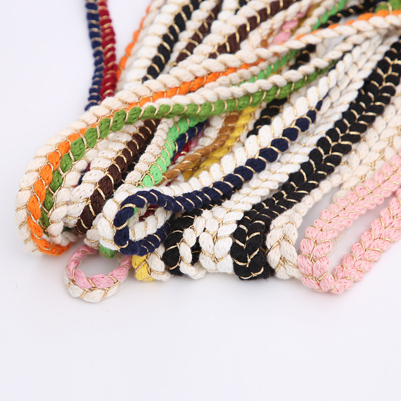 5厘米  小香风丝带金丝辫子编织花边棉绳织带拼色手工diy服装